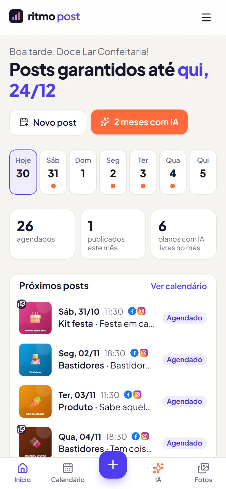 Ritmo Post no celular